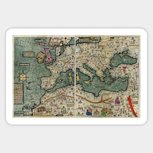 Catalan Atlas, 14th century (C010/9769) Sticker